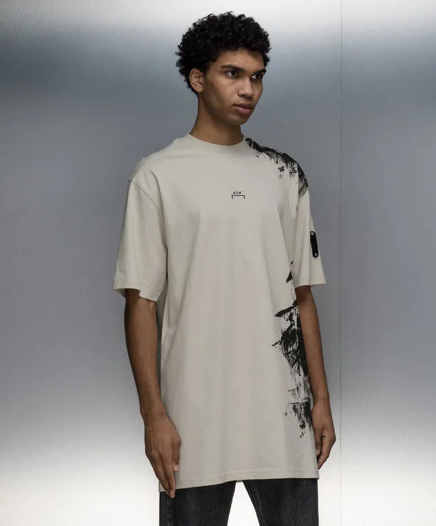 A Cold Wall T-shirt beige con stampa astratta ACWMTS188