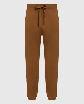 Allude Joggers marroni in lana e cashmere 22537011
