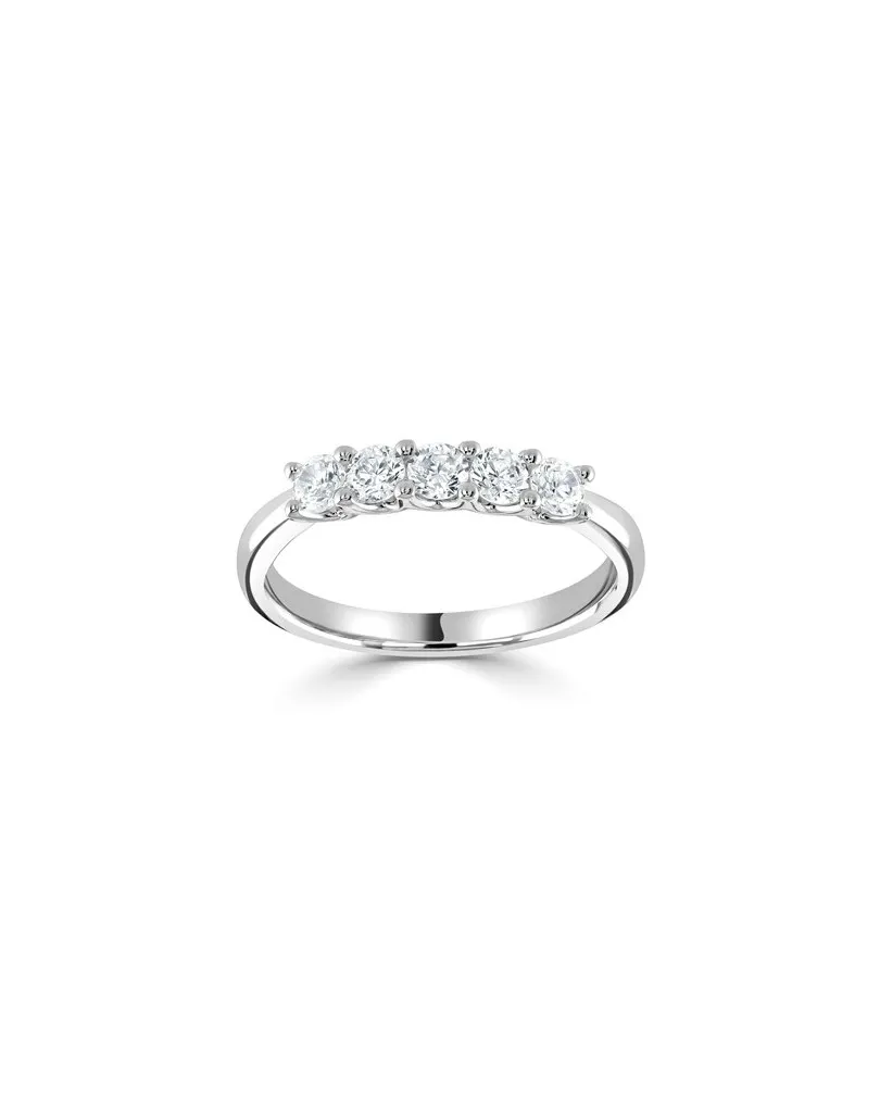 Anello a riviera in oro bianco 18k diamanti 1 carato SG02801