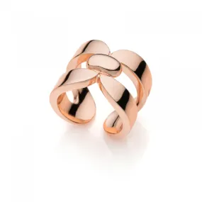 Anello dorato rosa Square