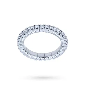 Anello eternity elastica oro bianco diamanti 0,92ct