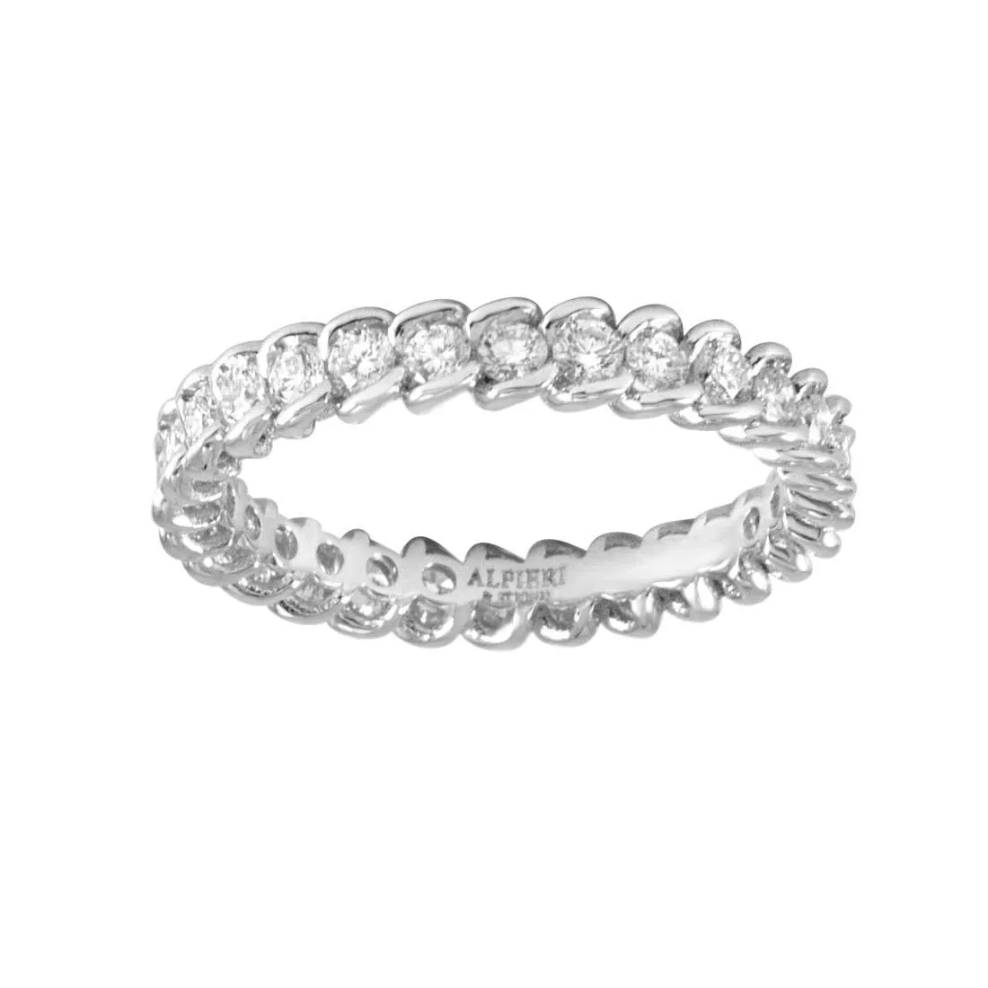 ANELLO ETERNITY IN ORO BIANCO E DIAMANTI CT 0.90 MISURA 16