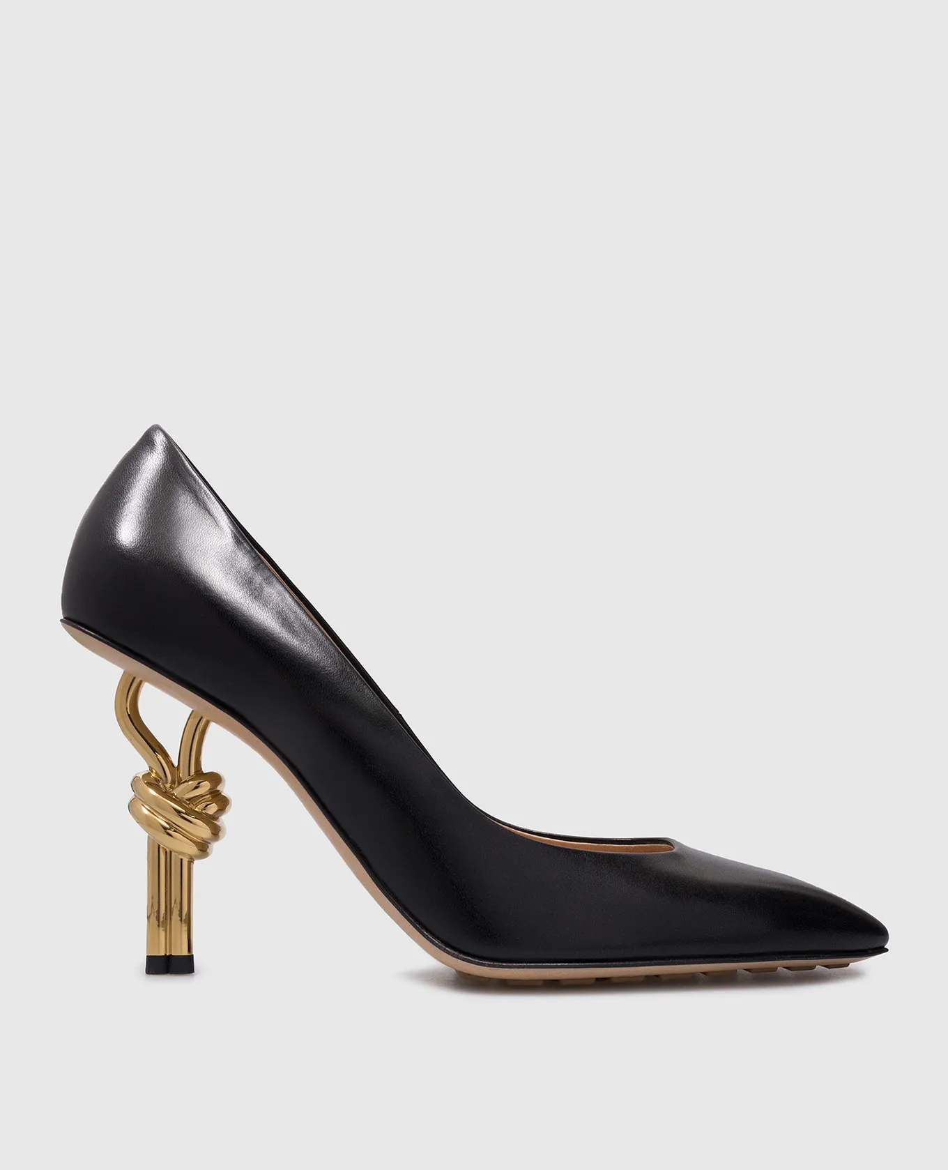 Bottega Veneta Barche in pelle nera con tacco sagomato 775474VBSF0