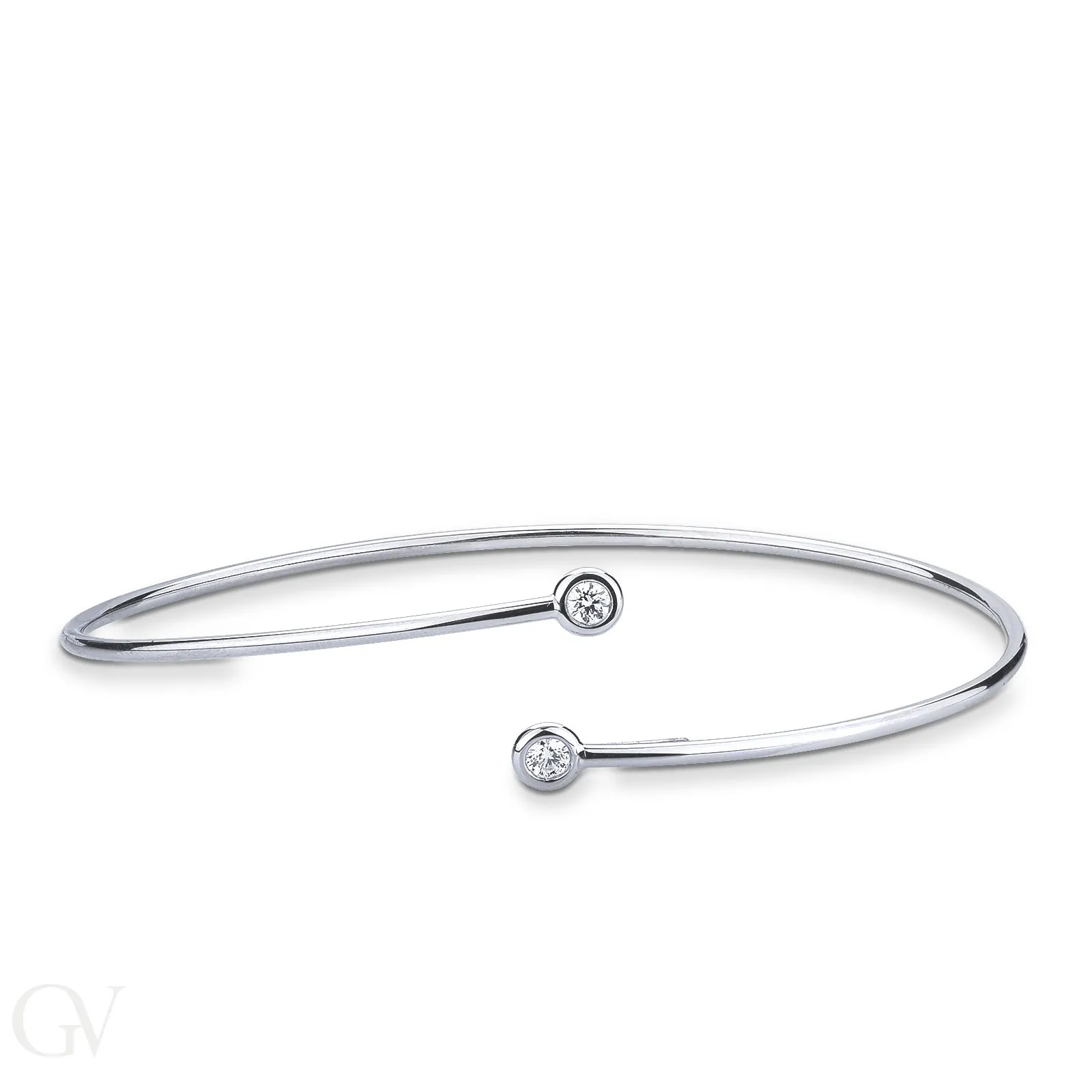 Bracciale a molla contrariè in oro bianco 18k e Diamanti