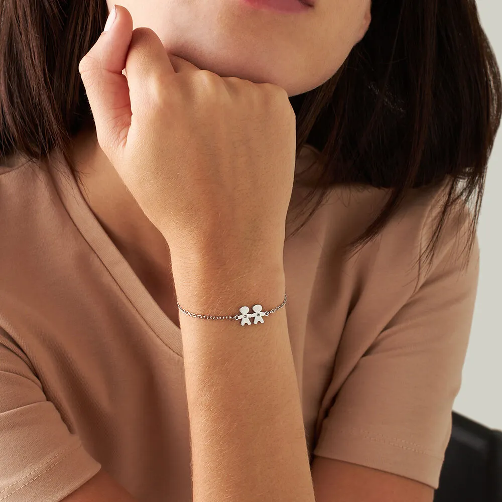 Bracciale Bimbo Lady Chic Acciaio Cristallo Bianco 17 + 3 cm 1658457
