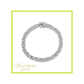 Bracciale catena in oro bianco con diamanti naturali 1.51 carati SG75332