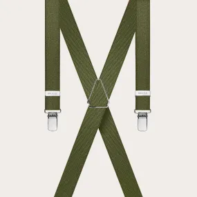 Bretelle a X unisex per bambini e ragazzi, verde militare