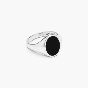 Chevalier ovale smalto nero argento lucido Nove25 Mis.16