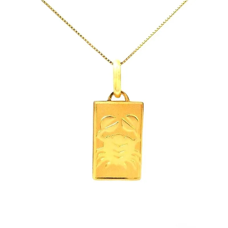 COLLANA CON SEGNO ZODIACALE CANCRO IN ORO GIALLO 18 KT
