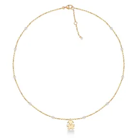 Collana leBebe LBB831 Perle 3-3,5 mm bimba oro giallo diamante ct 0,005