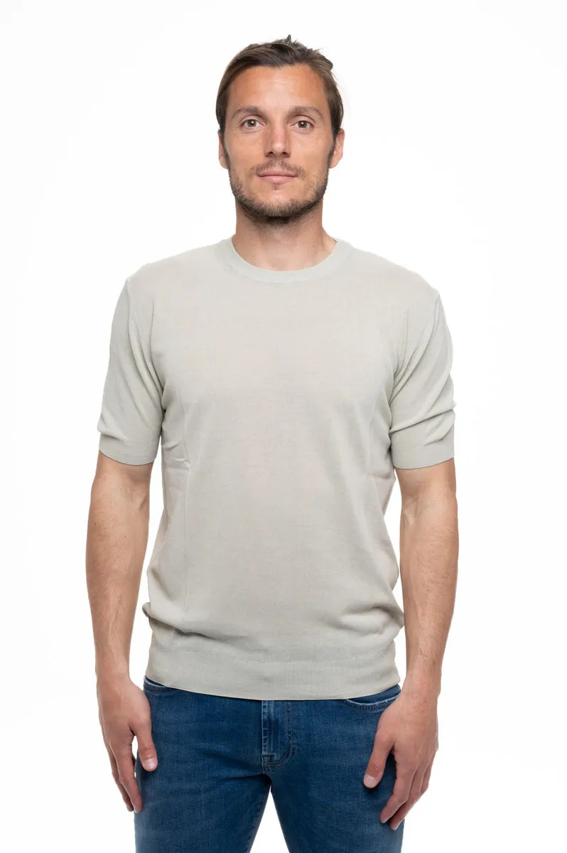  Elia Uomo T-shirt in crepe di cotone beige elia  