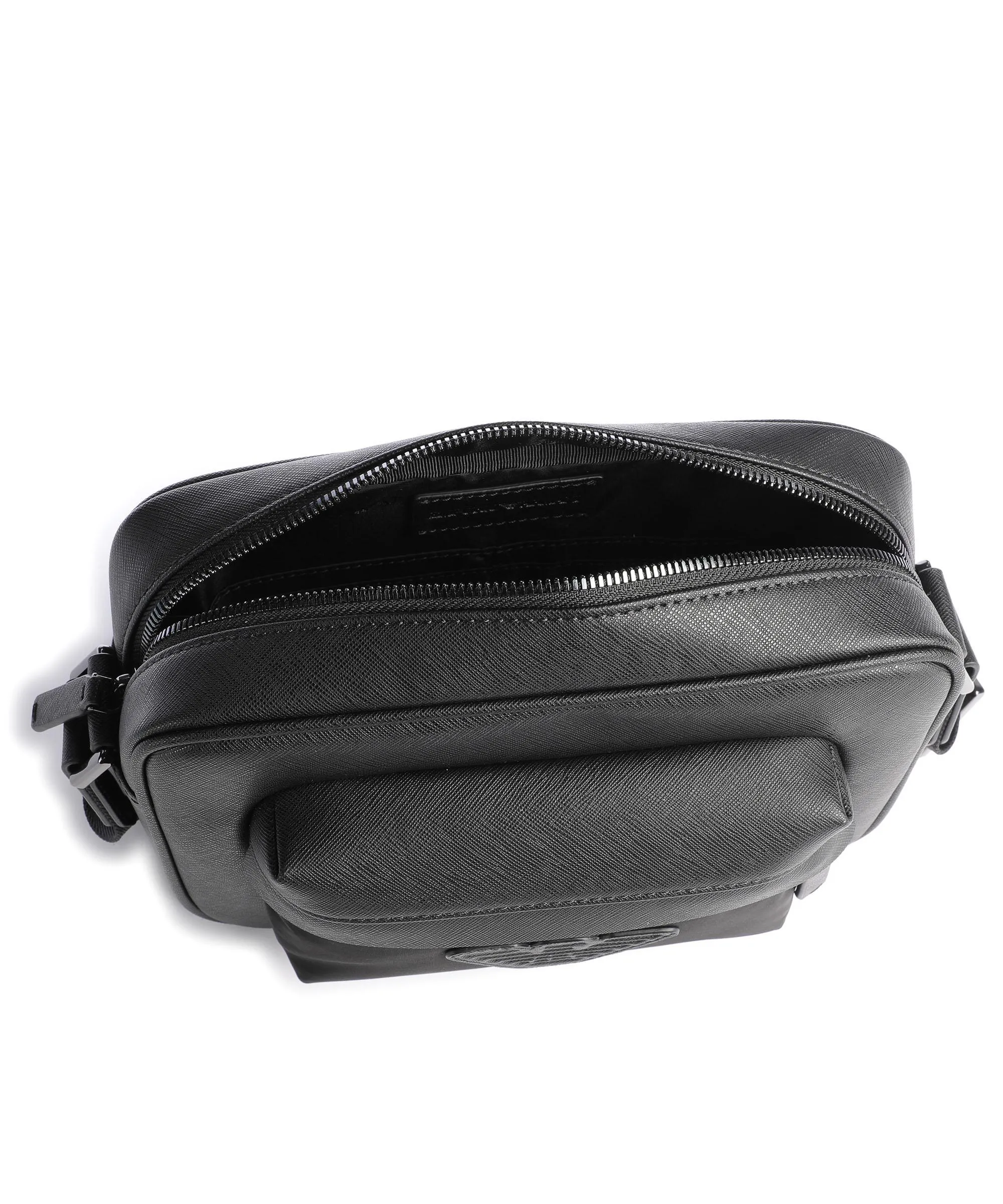  Emporio Armani New Regenerated Borsa a tracolla pelle sintetica, poliammide nero  