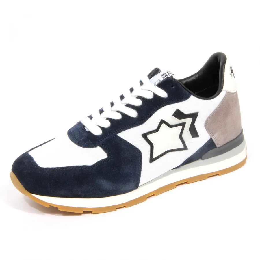G5508  sneaker uomo ATLANTIC STARS ANTAR blue/off white suede/fabric shoe man
