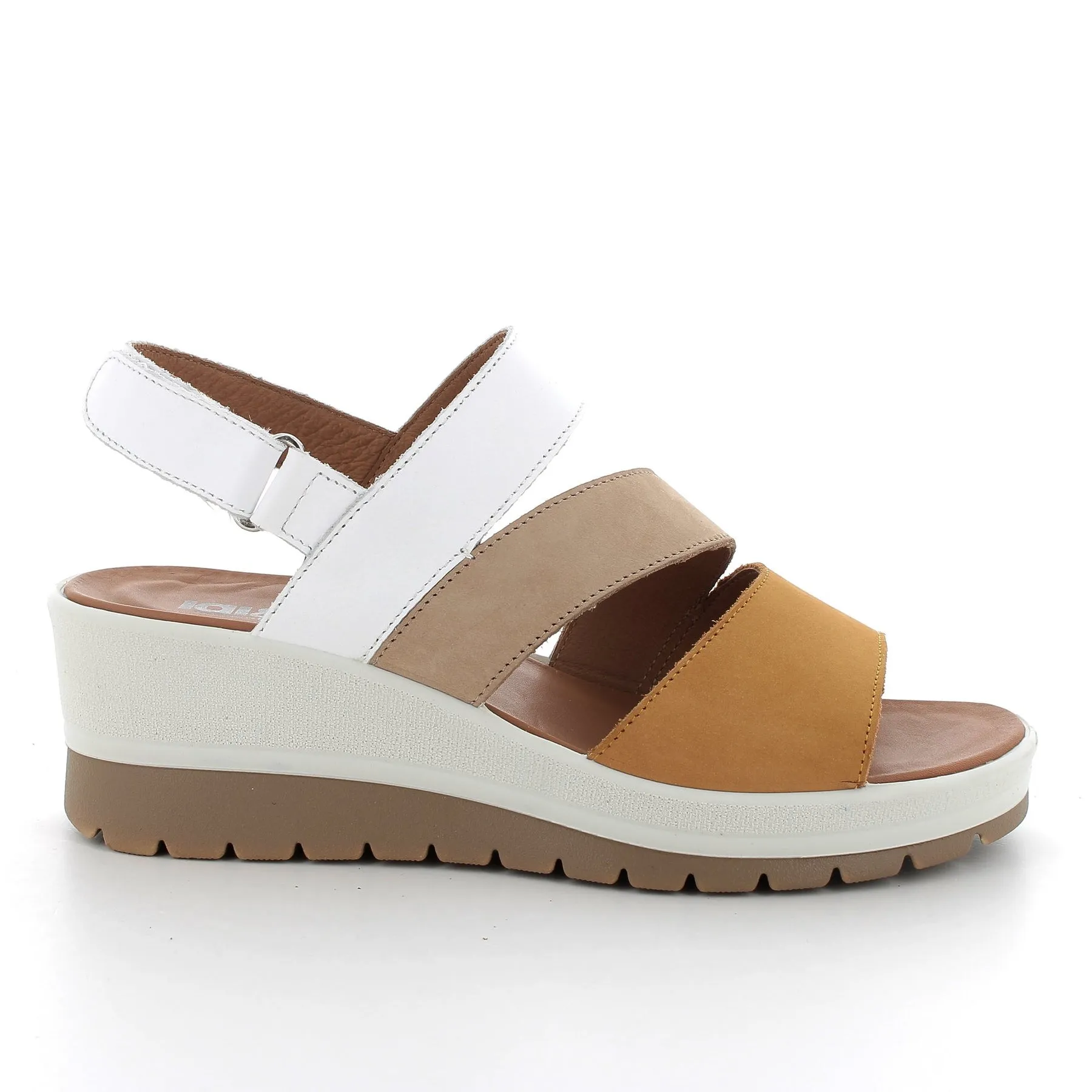 IGI&CO Sandalo Con Zeppa Donna - 56674 Senape/Bianco  