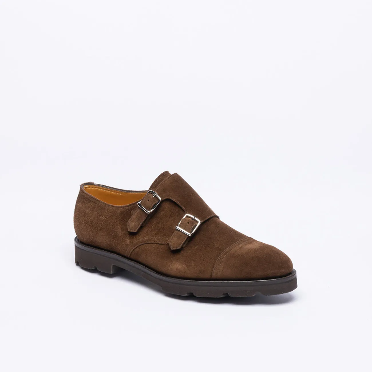 John Lobb Doppia fibbia John Lobb William in camoscio marrone con Walking Sole