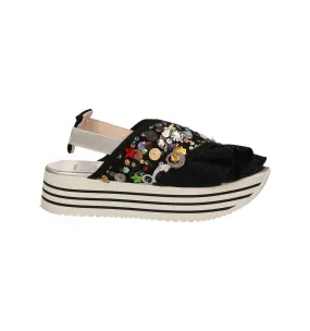 L4K3 donna scarpa sandalo glitter nero lustrini B39 SAN SANDAL BLACK