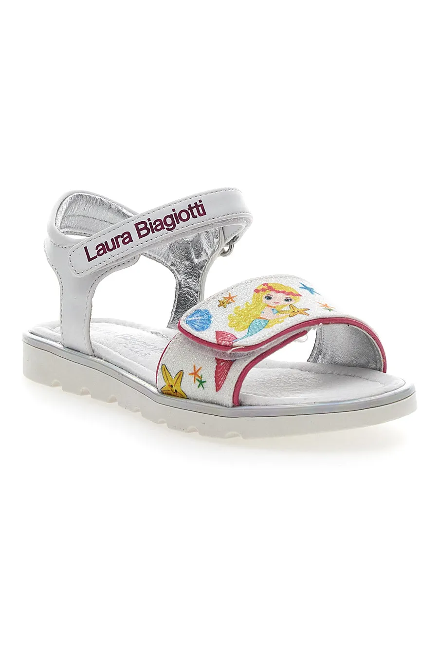   LAURA BIAGIOTTI Sandali L. Biagiotti 7924 Bianchi stampa sirenette