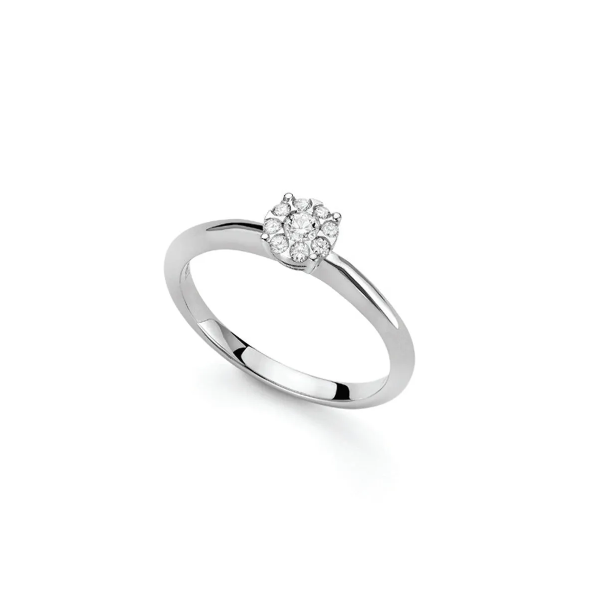 LUCE DI DONNAORO Anello Solitario Griffes Tonde 0.05ct in Oro bianco 18kt