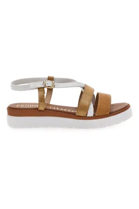   MIO TEMPO Sandali Cognac Made In Italy Mio Tempo 4827