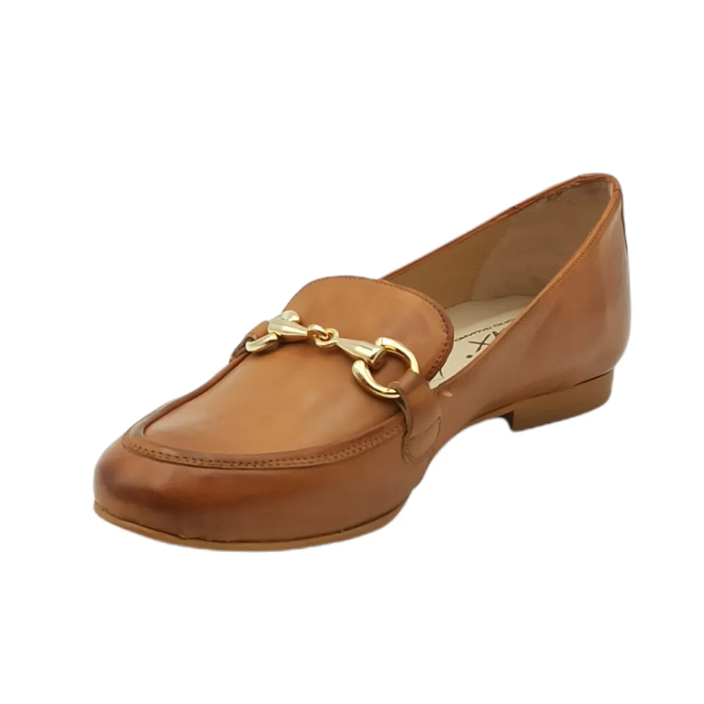 Mocassino donna in pelle Lux 1538 cuoio
