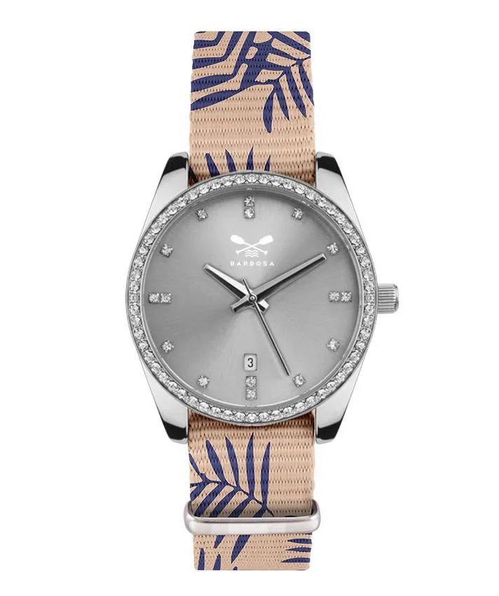 OROLOGIO MOONLIGHT  dm. 36,5 NATO FLOREALE BEIGE BLU