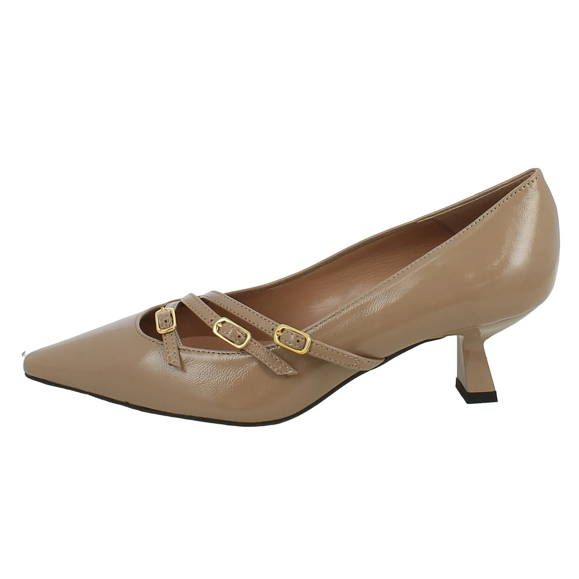 Ovyè  Scarpa Ovyé Donna in Vernice Beige con Cinturini 