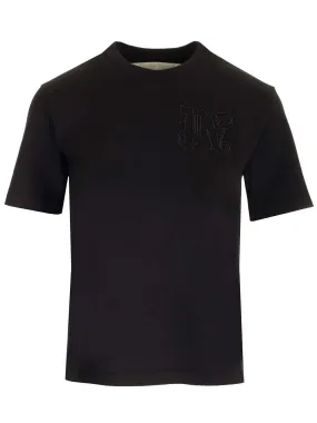   Palm Angels  T-shirt nera con monogram  