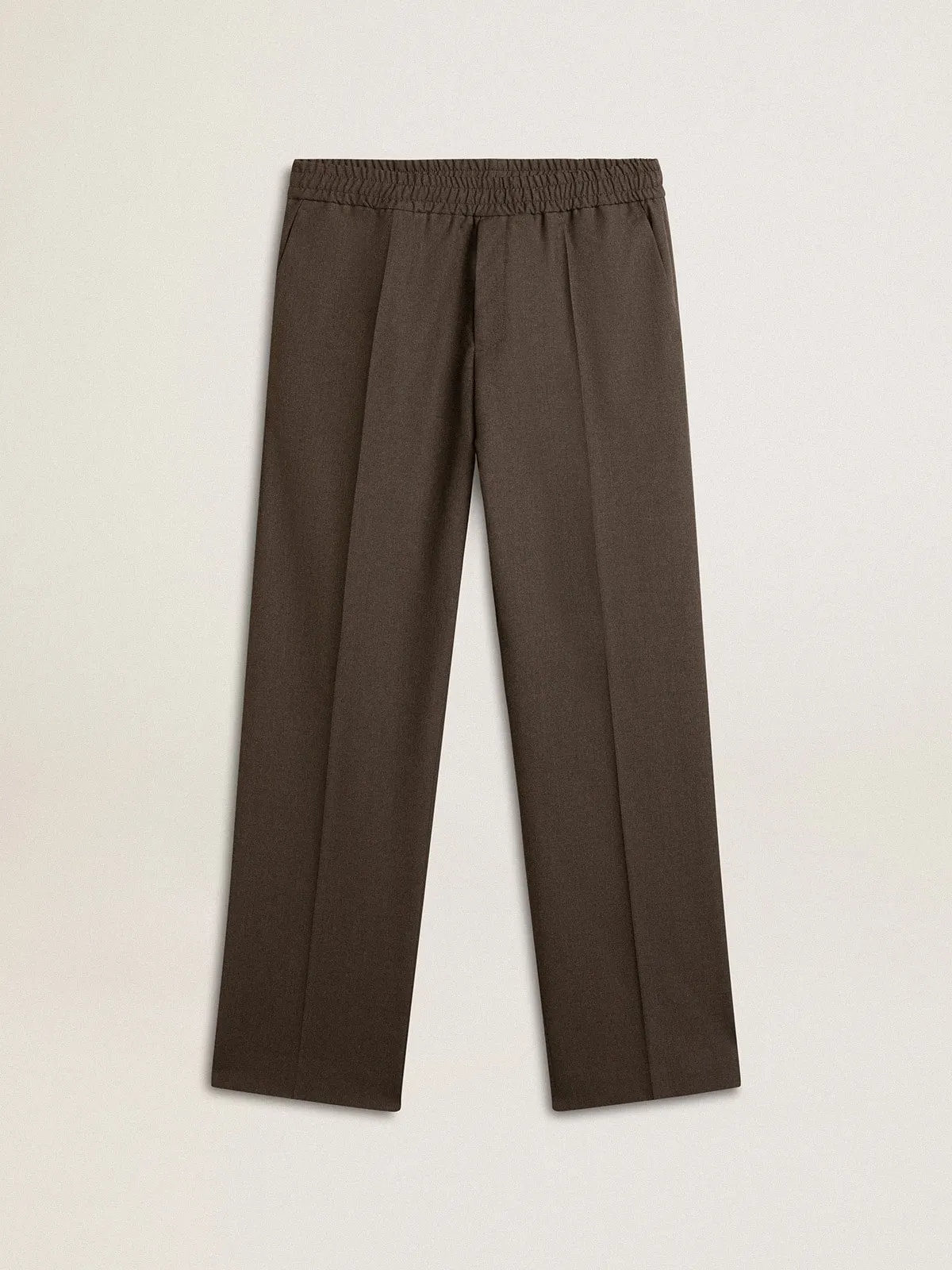 Pantalone morbido da uomo in lana color grigio antracite