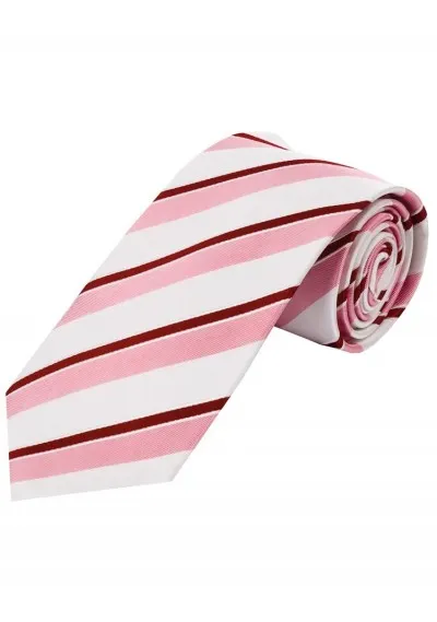 Perfetta cravatta da lavoro XXL con disegno a strisce perla rosso scuro rosa rosso scuro