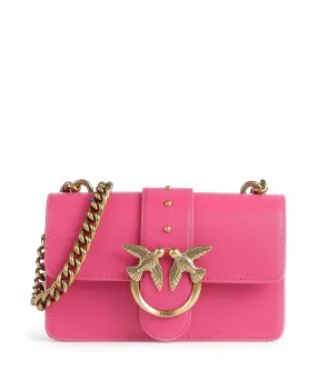  Pinko Love One Mini Borsa a tracolla pelle di vacchetta finemente grana pink  