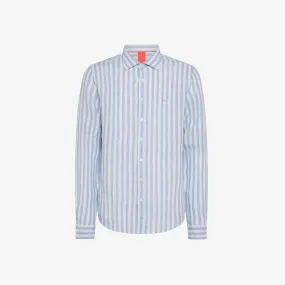 SHIRT STRIPE FANCY BEACH L/S AZZURRO/BIANCO