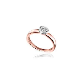 Solitario di Fidanzamento in oro rosa 18k con diamante 0.35 ct SG21316