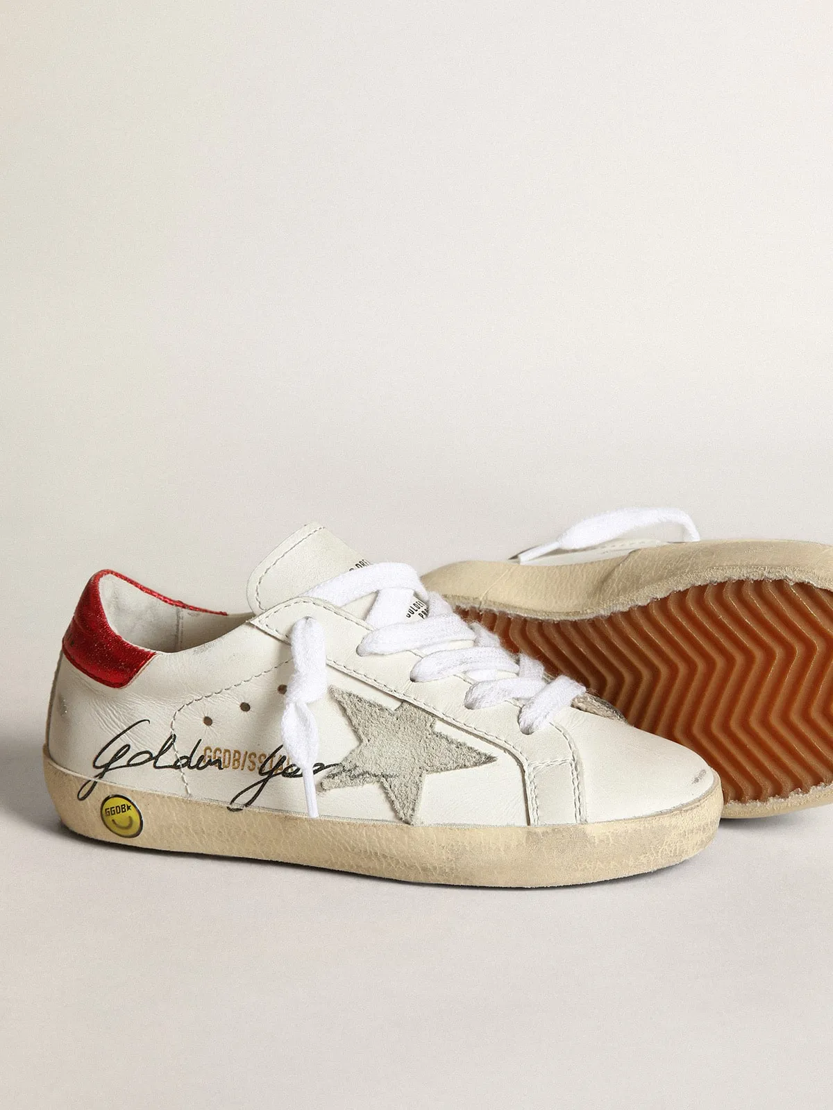 Super-Star Young con stella in suede grigio