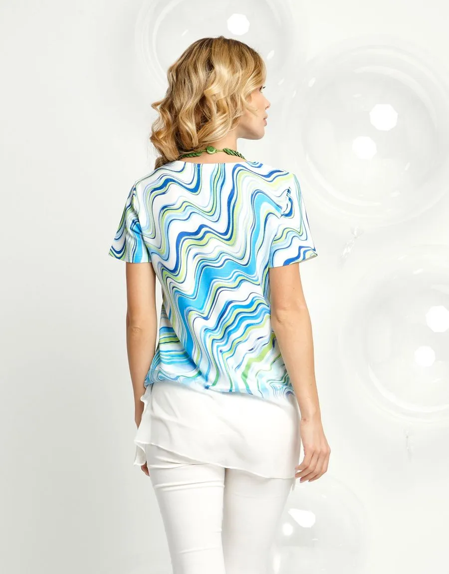 T-shirt fantasia con georgette
