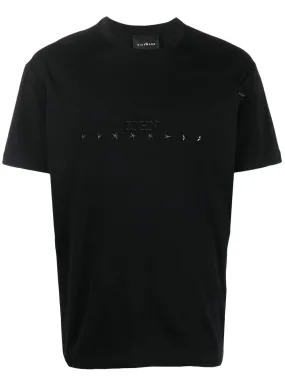 t-shirt nera logo borchie