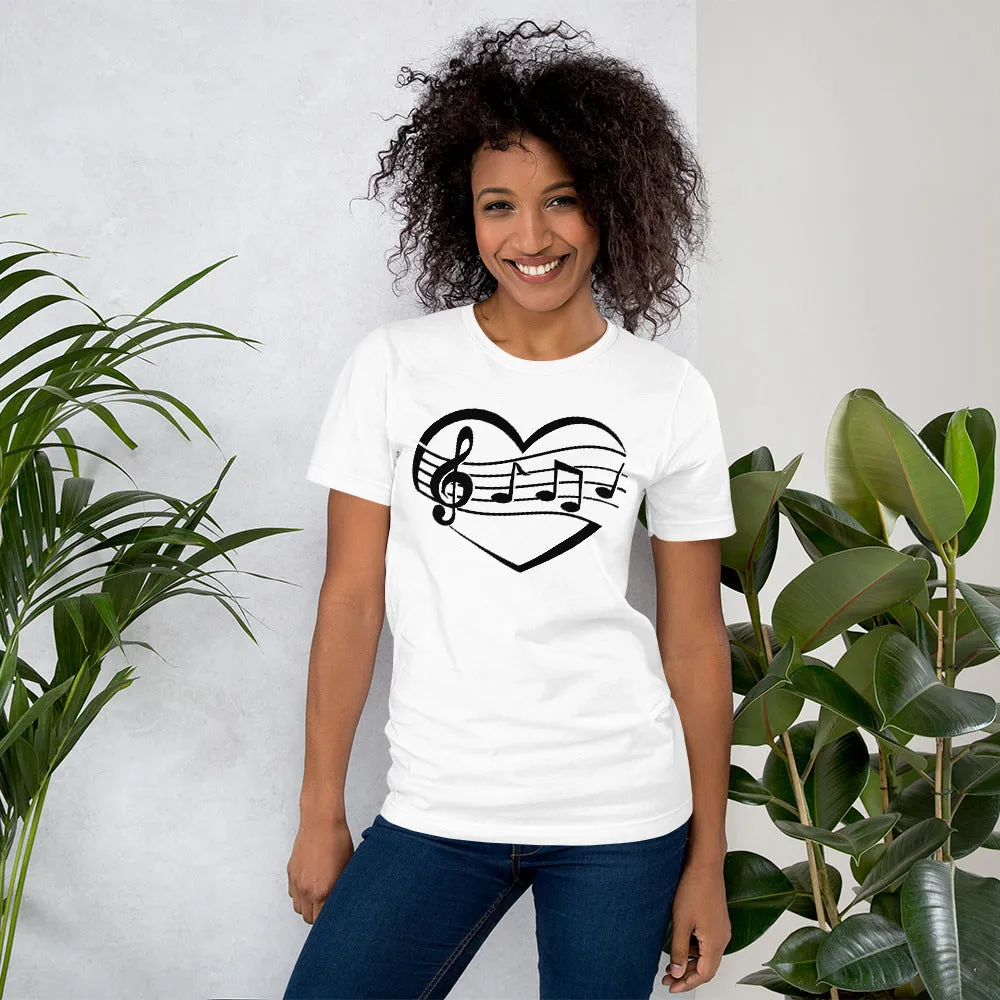 T-shirt unisex con cuore e pentagramma