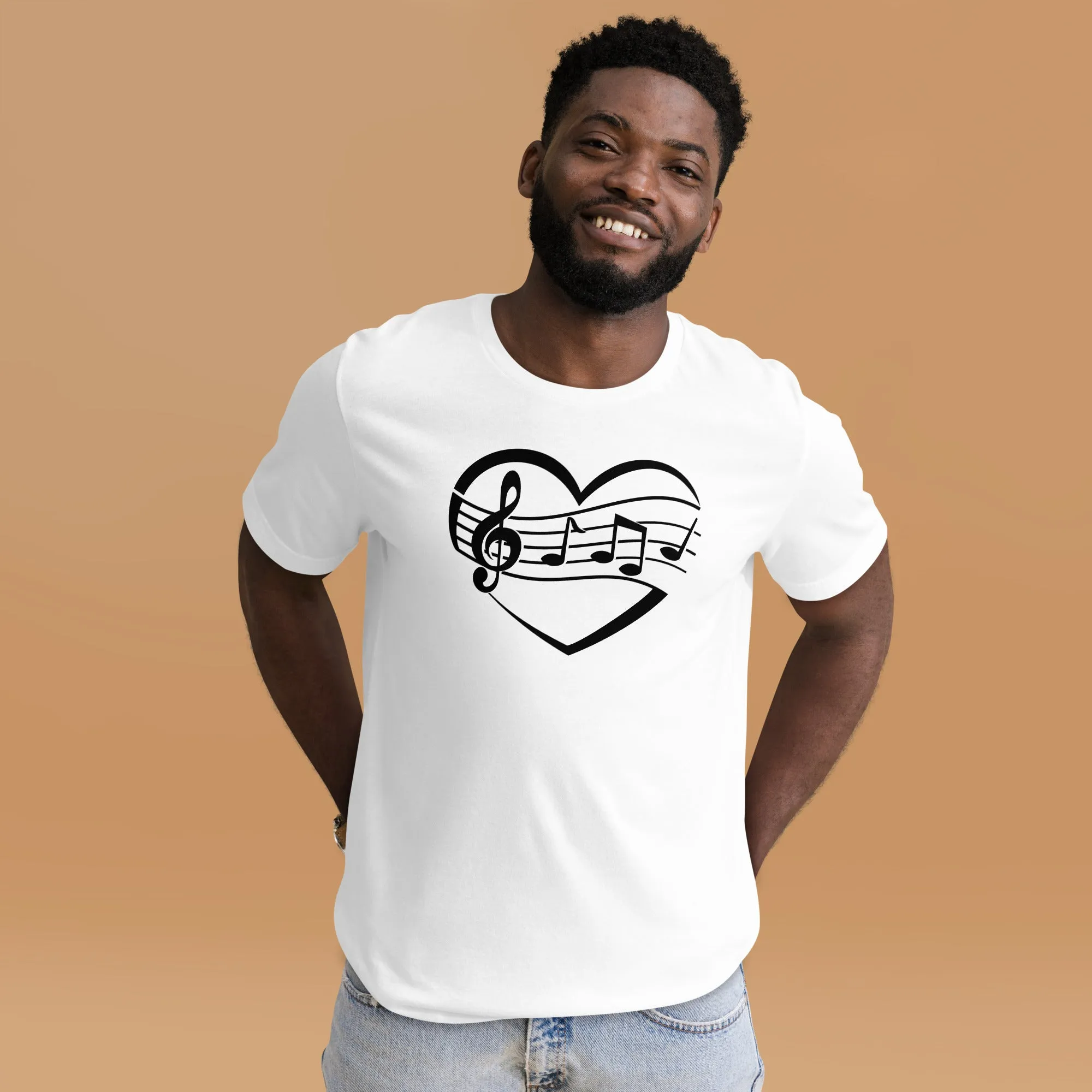 T-shirt unisex con cuore e pentagramma