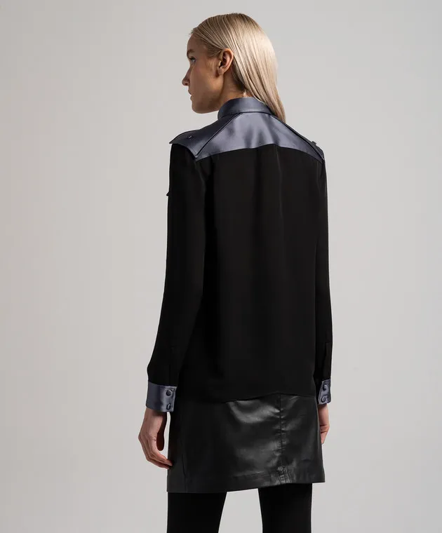Tom Ford Blusa in seta combinata nera CA2520FAX1097