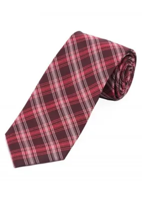 XXL Cravatta colta linea check rosso perla bianco